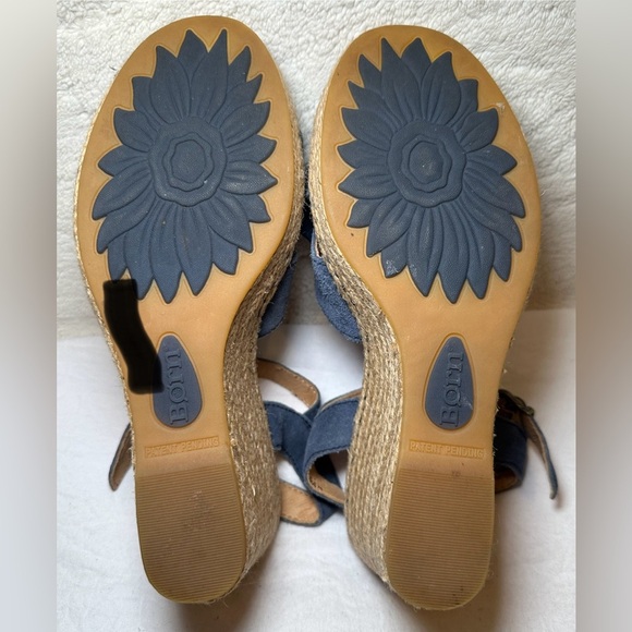 Born womens sandals espadrille suede leather‎ blue bow detail comfortable cute 7 - Picture 10 of 10